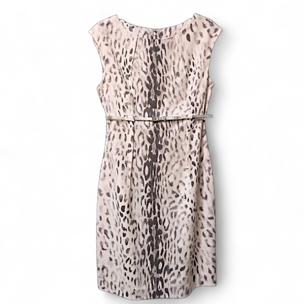 Calvin Klein Snow Leopard Animal Print‎ Sleeveless Dress Size 6